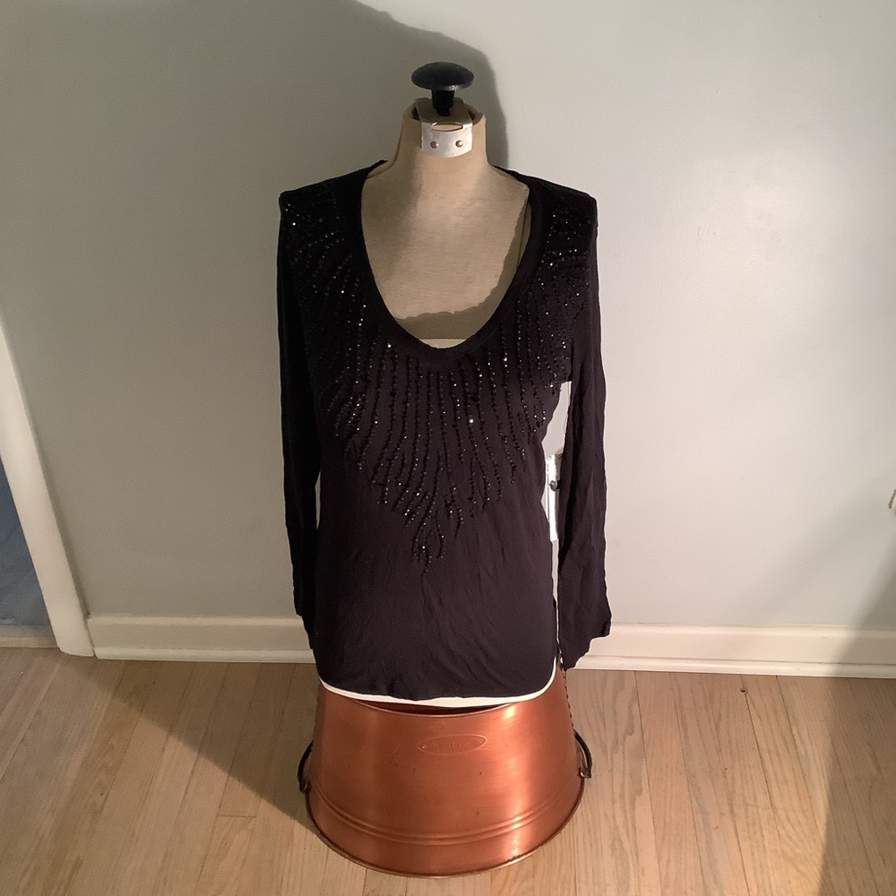Stunning black beaded top NWTS